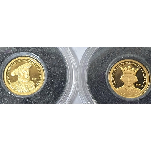 220 - Boxed set of 11 Cook Islands 2008 & 2009 0.9999 gold 1/2 gram $1 