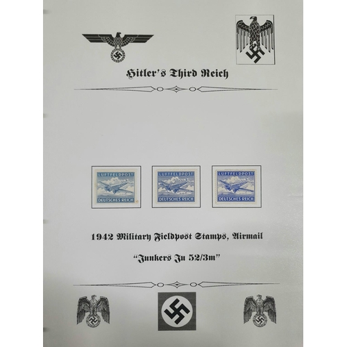 162 - Album containing a well laid out complete section of mint mounted Adolf Hitler 3rd Reich stamps from... 