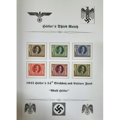 162 - Album containing a well laid out complete section of mint mounted Adolf Hitler 3rd Reich stamps from... 