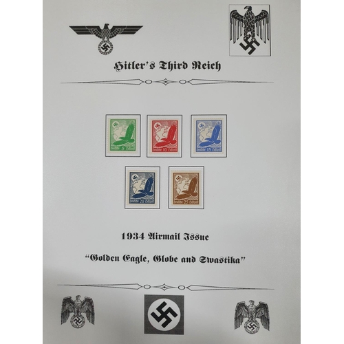 162 - Album containing a well laid out complete section of mint mounted Adolf Hitler 3rd Reich stamps from... 