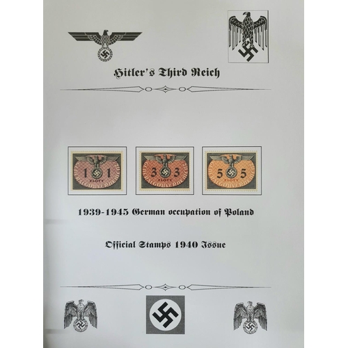 162 - Album containing a well laid out complete section of mint mounted Adolf Hitler 3rd Reich stamps from... 