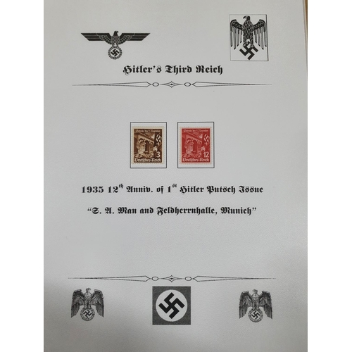 162 - Album containing a well laid out complete section of mint mounted Adolf Hitler 3rd Reich stamps from... 