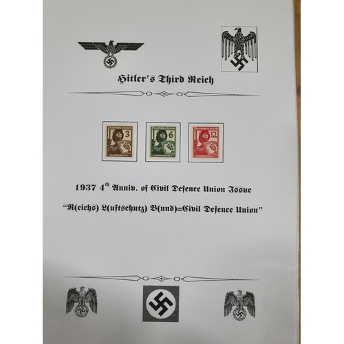 162 - Album containing a well laid out complete section of mint mounted Adolf Hitler 3rd Reich stamps from... 