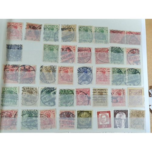 165 - Two green stock books filled with approx 3000, mainly used unmounted Germany and Bayern states stamp... 