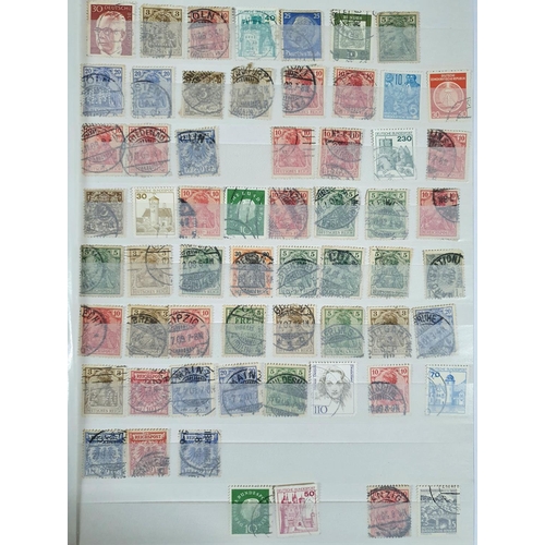 165 - Two green stock books filled with approx 3000, mainly used unmounted Germany and Bayern states stamp... 