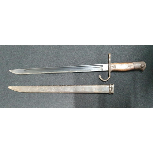 69 - Japanese WWII type 30 bayonet and metal scabbard possibly produced by Toyoda Automatic Loom Co