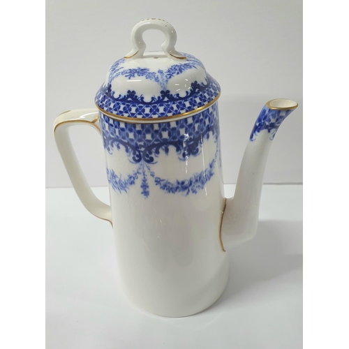 142 - Royal Worcester pattern number WJ619 1910-1912 blue & white bouquet design consisting of 6 coffee ca... 