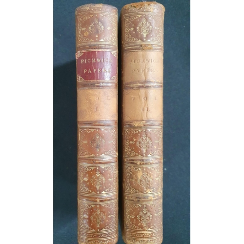 101 - The Posthumus papers of the Pickwick club volumes I & II, 1866 Library edition by Charles Dickens  b... 