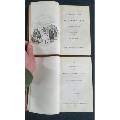 101 - The Posthumus papers of the Pickwick club volumes I & II, 1866 Library edition by Charles Dickens  b... 