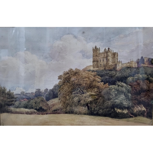 158 - John FLOWER of Leicester (1793-1861) watercolour of Bolsover Castle, circa 1840, signed, old labels ... 