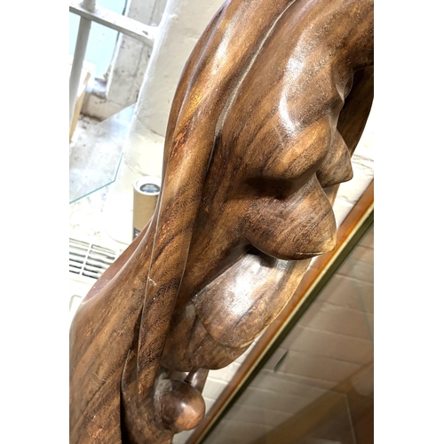 212 - Large Wooden sculpture of a mother and father with there 2 Children and expecting,

1.5m tall