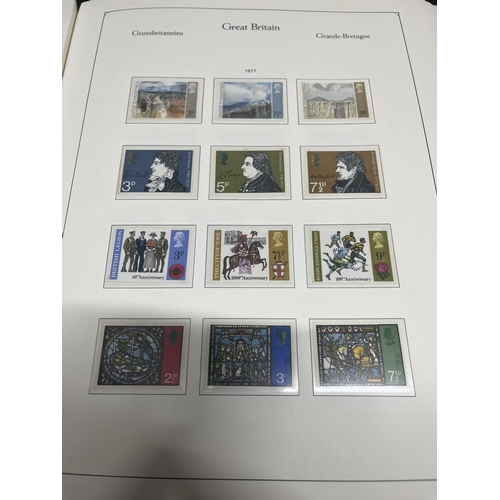 176 - Blue Great Britain stamp album containing Queen Victoria to QEII 1984 to include the complete mint u... 