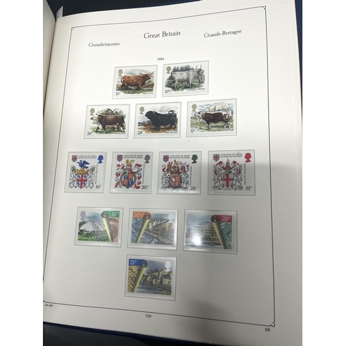 176 - Blue Great Britain stamp album containing Queen Victoria to QEII 1984 to include the complete mint u... 