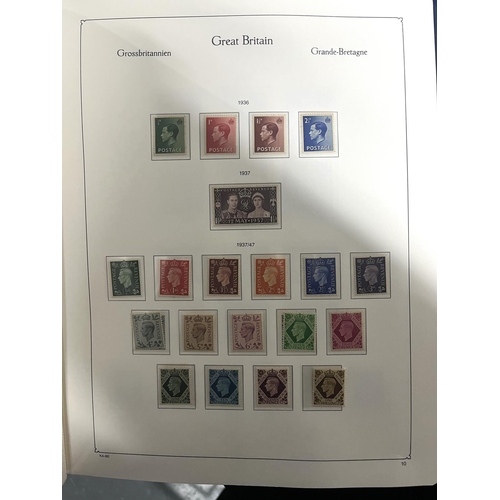 176 - Blue Great Britain stamp album containing Queen Victoria to QEII 1984 to include the complete mint u... 