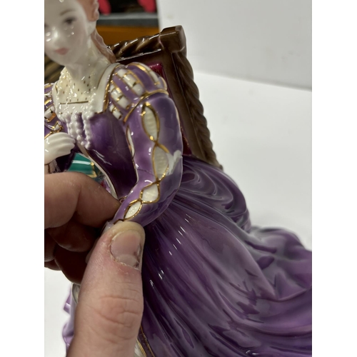 150 - Queen Elizabeth II and Mary Queen Of Scots, Royal Worcester, Sculpted by Martin Evans and Michael Ta... 