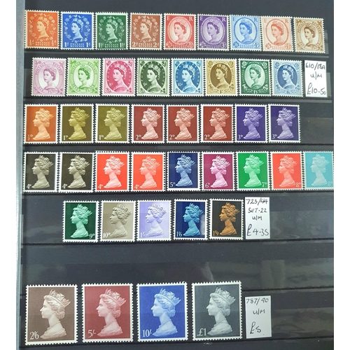 187 - Blue Wessex stock book GB Queen Victoria to QEII including many QV mint unmounted, Edward VII 4d, 7d... 