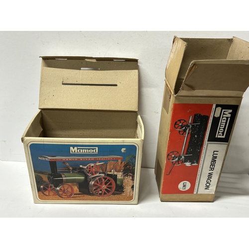 111 - Boxed Mamod steam Tractor with Boxed Lumber Wagon