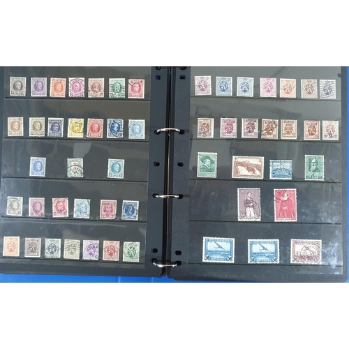 207 - Blue folder containing 24 hagner pages of Belgium mid 19thC to later 20thC including early railway s... 