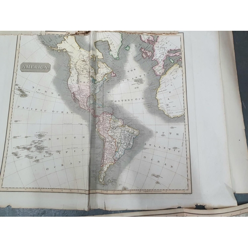 49 - The New General Atlas GLOBE and a collection of maps and charts of the world, 1817 with dedication/o... 