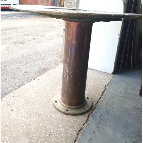 217 - Solid brass antique circular table, all the parts came from the wreck of the S.S. Oceanic which was ... 