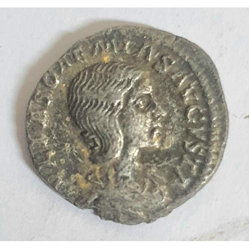 314 - Silver Roman coin featuring Faustina II, daughter of Antoninus Pius, wife of Marcus Aurelius (died 1... 