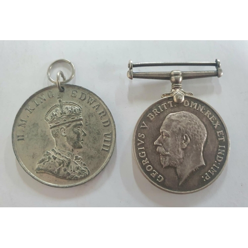 362 - George V 1914-1918 War medal for F.B.N. Preston O TEL RNVR M.Z5413 together with a 12th May 1937 Kin... 