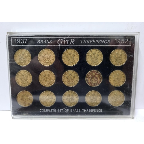 330 - Sets of QEII and George 6th Threepences and two other GB coin sets (4)