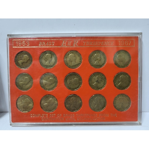 330 - Sets of QEII and George 6th Threepences and two other GB coin sets (4)