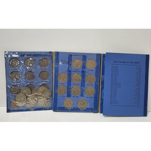 336 - Blue coin album containing GB half crowns (1941 - 1967)