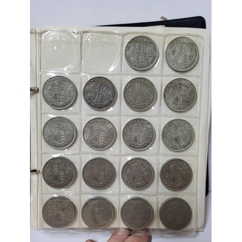 338 - Black coin album (14 pages) containing Various George 6th - QEII coins mostly in very fine condition