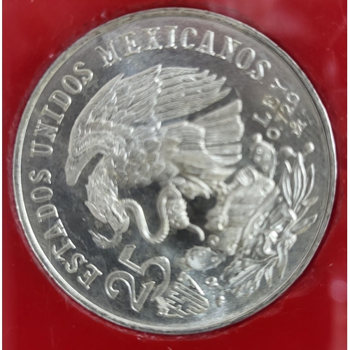 348 - Three 1968 Mexican 25 Pesos Olympics silver coin, 0.72 percent silver weighing 1 ounce each (3),

Al... 