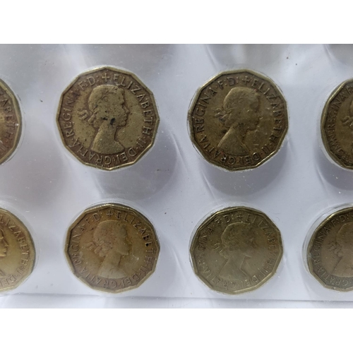 349 - Collection of George VI & QEII 3d's in perspex display