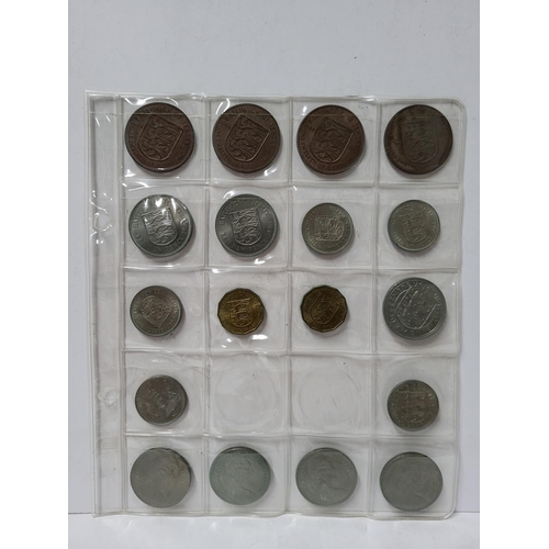 354 - Uncirculated collection of Jersey and QEII post decimal 5p & 10p coins in sleeve (Qty)