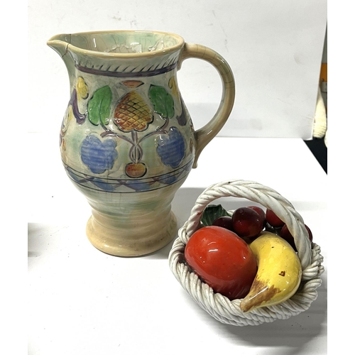 427 - Royal Doulton jug along with ceramic fruit basket and tea set