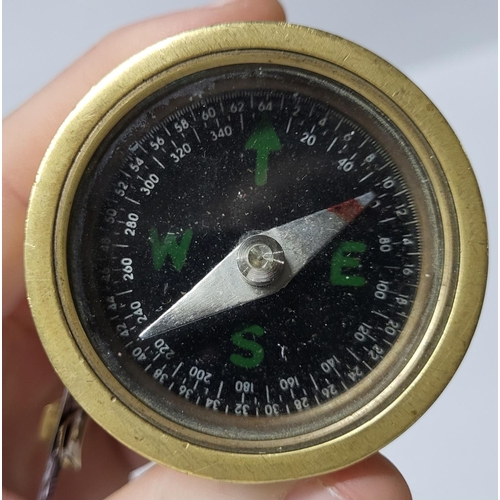 432 - Vintage Brass compass and measuring tape