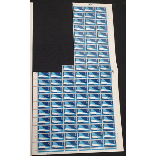 487 - GB QEII 3 large part sheets of 1969 