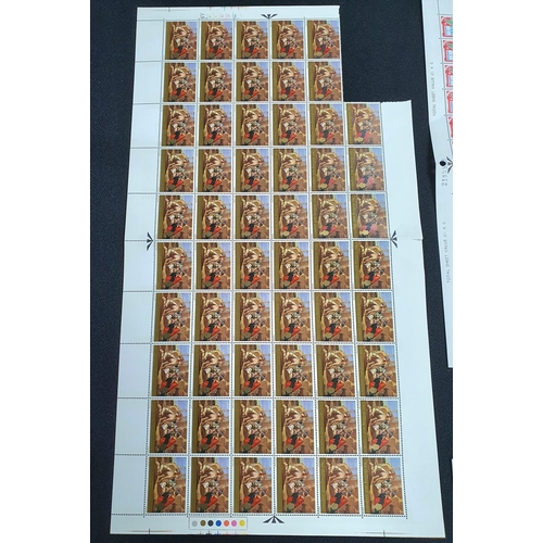 491 - GB QEII late 1960s Christmas stamps in Full and part sheets (Qty),

All mint