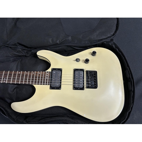 454 - Cream cased gutiar Schecter Diamond Series