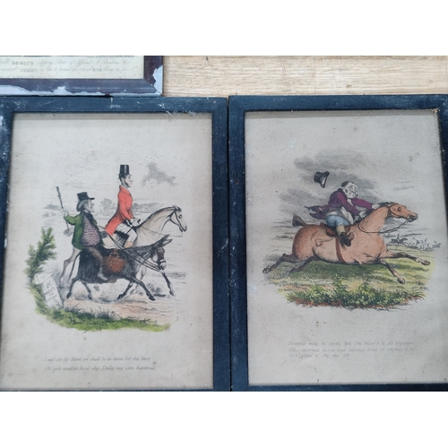 370 - Five Victorian caricatures depicting comical scenes, all framed and glazed (5)