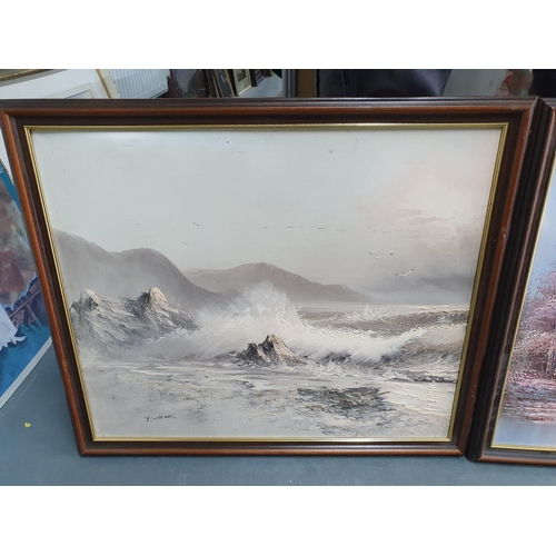 411 - Two oil paintings including one by G.Weaver, both in wood frames (2)