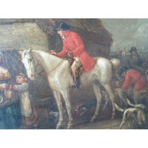 38 - George MORLAND (1762/63-1804) oil on cut-down canvas, laid onto chamfered wood panel 