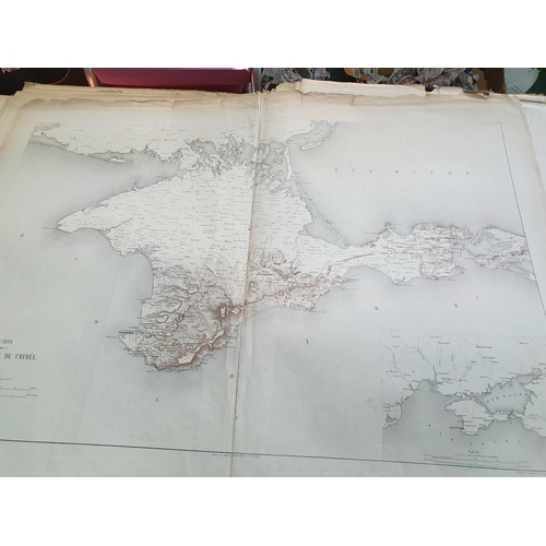 42 - Defense de Sebastopol (Crimea War) complete folder of maps marked 