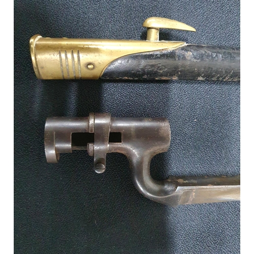 66 - A British Pattern Constabulary Carbine bayonet, circa 1840, stamped 'ER' with crown, complete with b... 