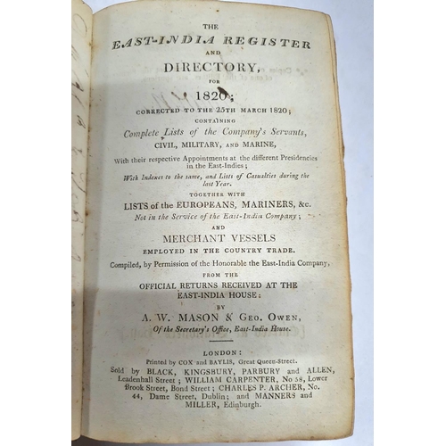 96 - The East India Register and Directory for 1820 in original leather outer