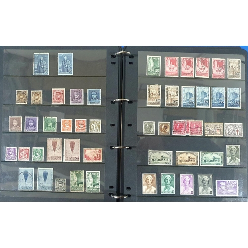 207 - Blue folder containing 24 hagner pages of Belgium mid 19thC to later 20thC including early railway s... 