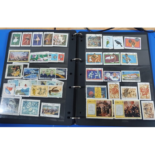 210 - Blue album containing approx 65 hagner pages of Columbia, Costa Rica and a large collection of Cuba,... 