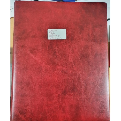 211 - Burgundy album containing approx 75 hagner pages of 19thC Bayern and Wuttenburg then a vary large co... 