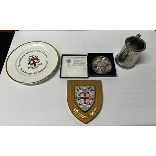 237 - Silver dish with other items the silver dish has been designed and made by Christopher Lawrence in B... 