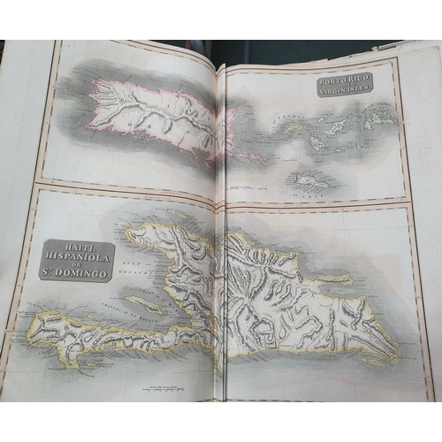 151 - The New General Atlas GLOBE and a collection of maps and charts of the world, 1817 with dedication/o... 