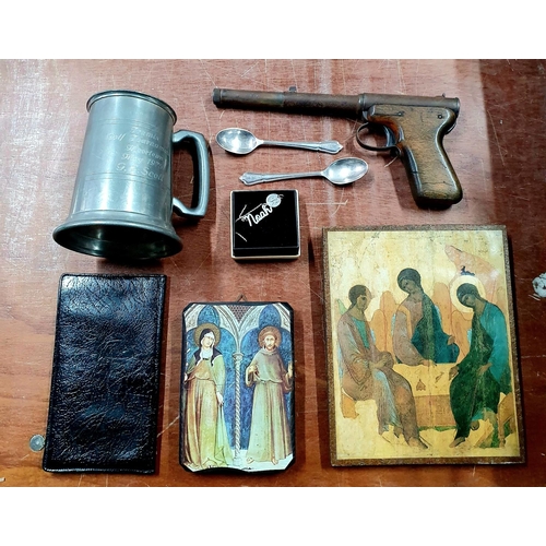 945 - Interesting Mixed Lot inc Religious Items, Pistol etc